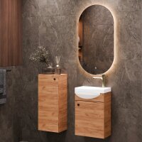 Badmöbel Set Waschtisch 40 cm mit Badspiegel mit...