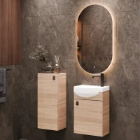 Set da bagno con lavabo da 40 cm, specchio da bagno...