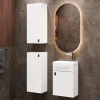 Set da bagno con lavabo da 40 cm, specchio da bagno...