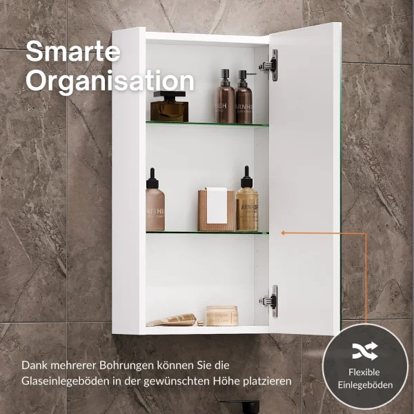 Meuble sous-vasque de 45 cm avec armoire de toilette et meuble dappoint de 32 cm (blanc)