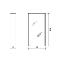 Badmöbel-Set 40cm mit Spiegelschrank (Weiß)