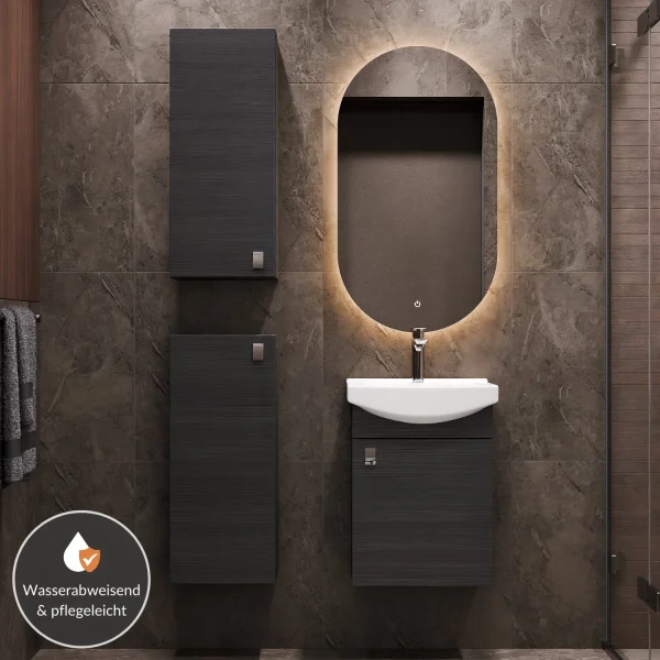 Set di mobili da bagno da 45 cm con specchio e armadietti