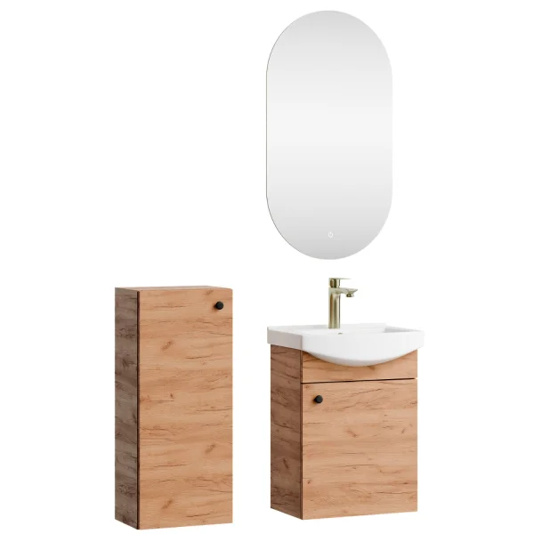 Set di mobili da bagno da 45 cm con specchio e armadietti