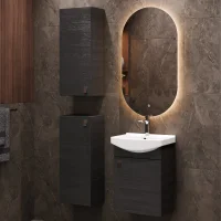 Ensemble de meubles de salle de bains : lavabo de 45 cm,...