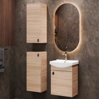 Badmöbel Set Waschtisch 45 cm mit Badspiegel mit...