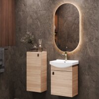 Badmöbel Set Waschtisch 45 cm mit Badspiegel mit...