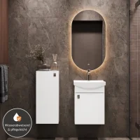 Set da bagno con lavabo da 45 cm, specchio da bagno...
