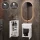 Set da bagno con lavabo da 45 cm, specchio da bagno illuminato e 1 mobiletto medio, bianco