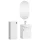 Set da bagno con lavabo da 45 cm, specchio da bagno illuminato e 1 mobiletto medio, bianco