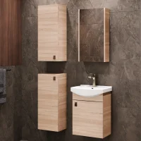 Meuble sous-lavabo de 45 cm avec armoire de toilette et 2...