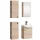 Meuble sous-lavabo de 45 cm avec armoire de toilette et 2 armoires « midi » de 32 cm (chêne Sonoma)