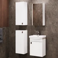 Meuble sous-vasque de 45 cm avec armoire de toilette et 2...