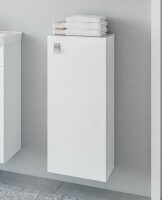 Waschtischunterschrank 45 cm mit Spiegelschrank und 2x Midischrank 32 cm (Weiß)