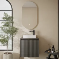 Badm&ouml;bel Set Waschtisch 55 cm mit Badspiegel