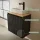 Badmöbel Set Waschtisch 55 cm in Matt Anthrazit mit LED Badspiegel