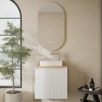 Badmöbel Set Waschtisch 55 cm in Matt Weiß mit...