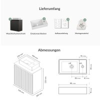 Waschtisch 55 cm in anthrazit matt mit Waschbecken &...