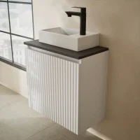 Waschtisch 55cm mit Armatur und Ablaufgarnitur
