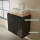 Lavabo de 55 cm en antracita mate, grifo y accesorios cromados