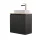 Lavabo de 55 cm en antracita mate, grifería y accesorios en dorado cepillado