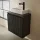 Lavabo de 55 cm en antracita mate, grifería y accesorios en negro mate