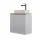 Lavabo 55 cm, blanc mat, robinetterie et accessoires chromés