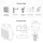 Lavabo 55 cm, blanc mat, robinetterie et accessoires chromés
