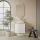 55-cm matte white sink, gold-brushed faucet and hardware set