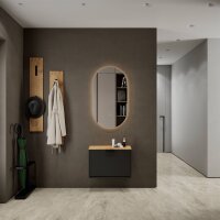 Schuhrank STIVIO 1 Klappe Schwarz/Gold Eiche