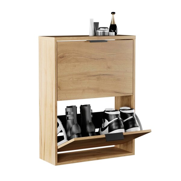 Schuhschrank STIVIO 2 Klappen Gold Eiche