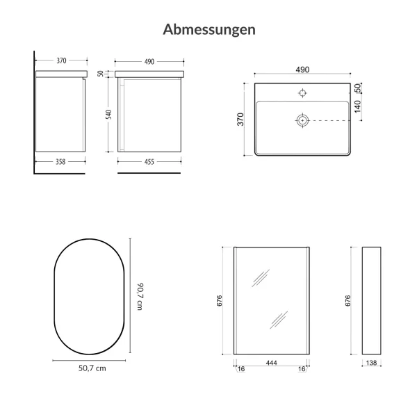 Bathroom Furniture Set Configurator – 50 cm Width