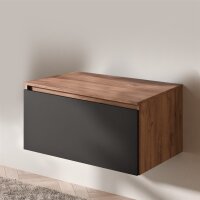 ARISA Waschtischunterschrank 80cm in Gold Eiche / Schwarz