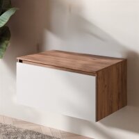 ARISA Waschtischunterschrank 80cm Gold Eiche / Weiß