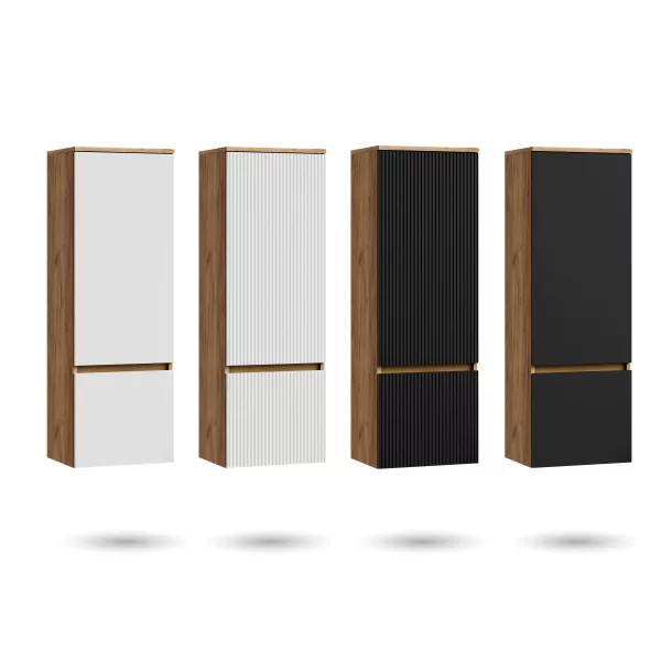 ARISA Hochschrank 120 cm Gold Eiche / Schwarz