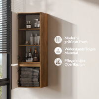 ARISA Hochschrank 120 cm Gold Eiche / Schwarz