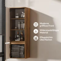 ARISA Hochschrank 120 cm Gold Eiche / Schwarz Geriffelt