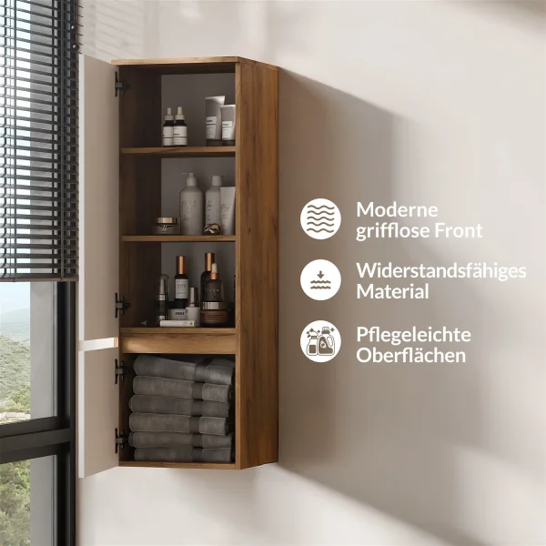 ARISA Tall Cabinet 120 cm Gold Oak / White