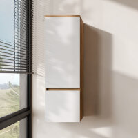 ARISA Hochschrank 120 cm Gold Eiche / Weiß