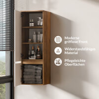 ARISA Hochschrank 120 cm Gold Eiche / Weiß