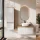 ARISA Armoire haute 120 cm Chêne doré / Blanc strié