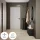 Armoire à chaussures STIVIO à 1 porte, noire, 60 cm, miroir ovale à LED avec cadre (3 intensités déclairage)