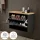 Armoire à chaussures STIVIO à 1 porte, noire, 60 cm, miroir ovale à LED avec cadre (3 intensités déclairage)