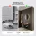Meuble à chaussures STIVIO à 1 porte, noir, 60 cm, miroir rond à LED sans cadre (2 intensités déclairage)