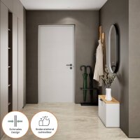 Schuhschrank STIVIO 1 Klappe Weiß Grau 60 cm, LED...