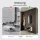 Meuble à chaussures STIVIO à 1 porte, blanc et gris, 60 cm, miroir ovale à LED avec cadre (3 intensités déclairage)