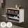 Meuble à chaussures STIVIO à 1 porte, blanc et gris, 60 cm, miroir ovale à LED avec cadre (3 intensités déclairage)