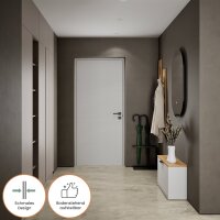 Schuhschrank STIVIO 1 Klappe Weiß Grau 60 cm, LED...