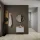 Meuble à chaussures STIVIO à 1 porte, chêne doré, 60 cm, miroir rond à LED avec cadre (3 intensités déclairage)