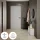 Meuble à chaussures STIVIO à 1 porte, chêne doré, 60 cm, miroir rond à LED avec cadre (3 intensités déclairage)
