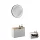 Meuble à chaussures STIVIO à 1 porte, chêne doré, 60 cm, miroir rond à LED avec cadre (3 intensités déclairage)